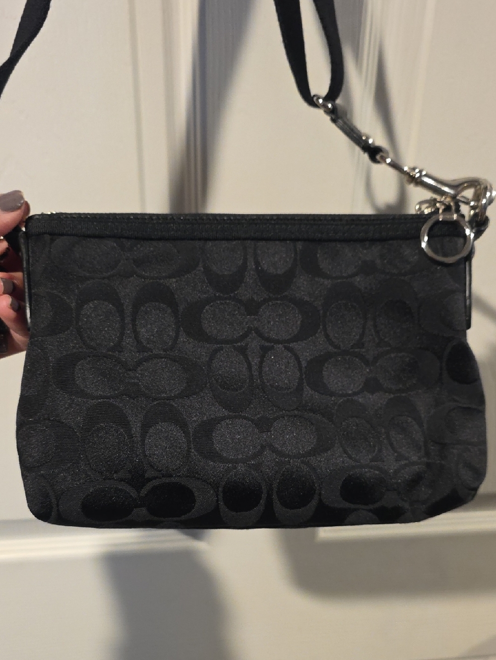 Coach Poppy Monogram Black Crossbody Bag With Dual Hangtags - Picture 8 of 11